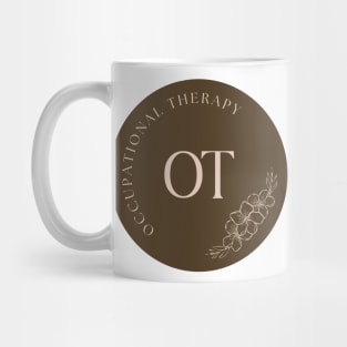 OT Floral Circle Brown Mug